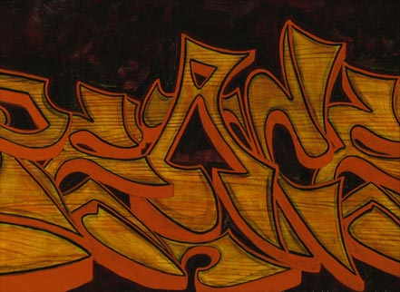 Peace Wood Grain Graffiti Art Painting