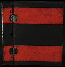 red stripes on black memory book